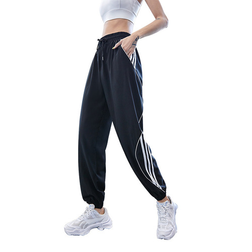 Summer sports trousers for women, loose leg binding, slim running, casual long fitness yoga pants, thin trousers wholesale