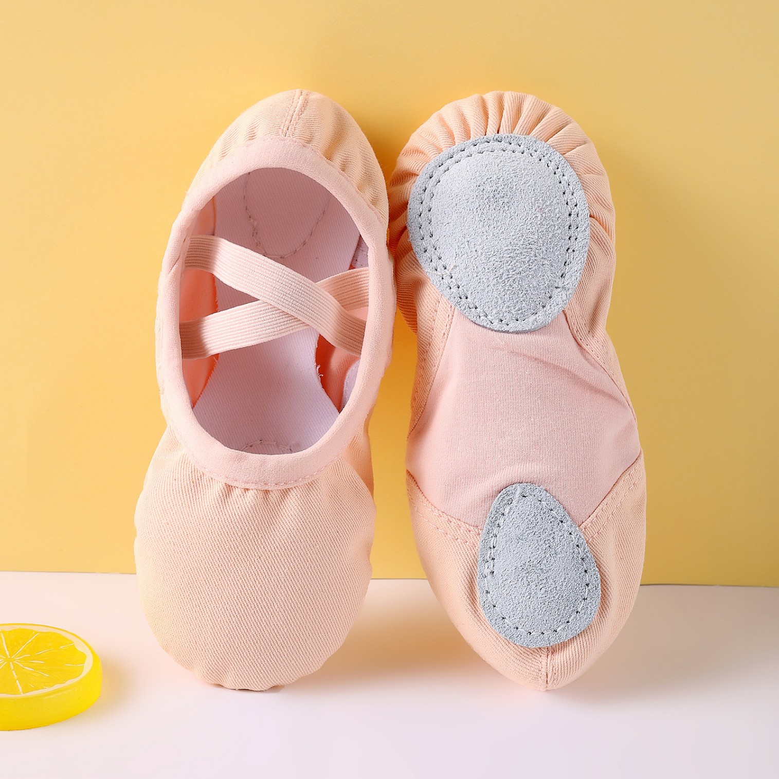 Professional examination-grade solid color dance shoes with elastic midsole, slip-on design, suitable for ballet performances, breathable and non-slip, for spring and summer