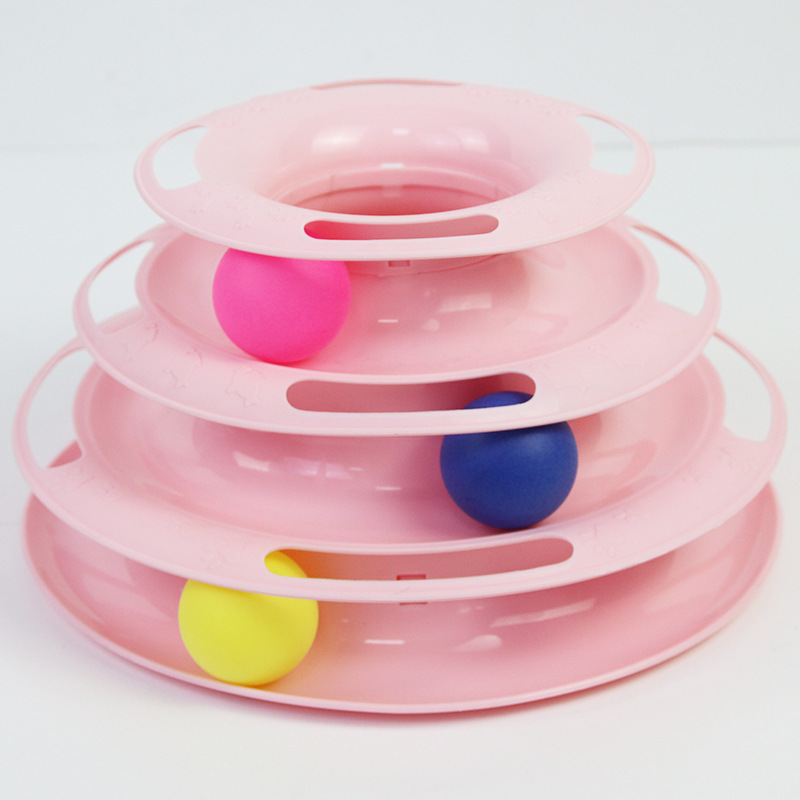 Turntable de 3 Capas para Gatos de Plástico Interactivo