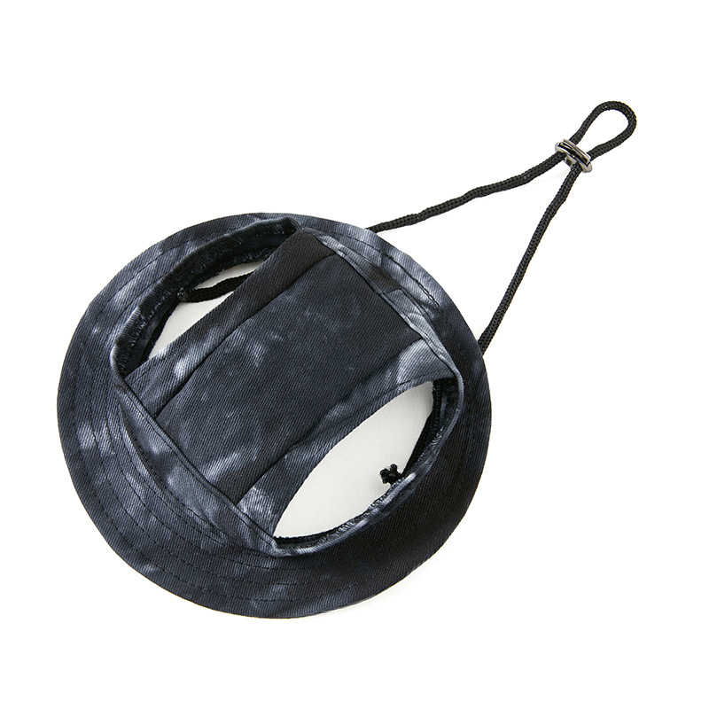 Mascota Linda oreja expuesta sombrero anti-caída ajustable cuenca sombrero protección solar sombra de sol perro anti-apriete oreja algodón princesa sombrero