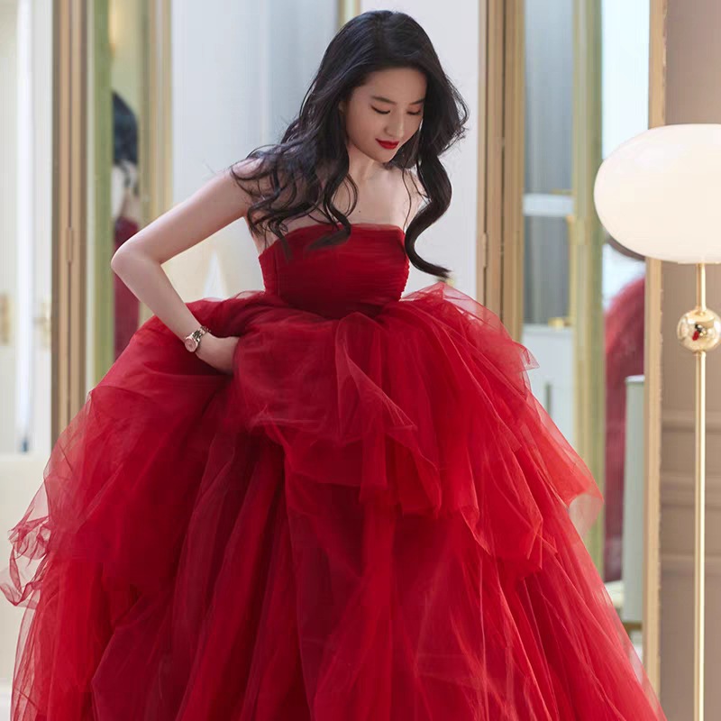 Hochzeit für Bräute, Neues Modell, Hochwertiger, leichter Luxus, Liu Yifei Promi-Stil, Gastgeberin am Abend, Reisefotografie_voghion.com