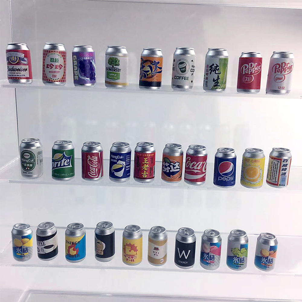 Mini cans supermarket convenience store model micro landscape scene layout props resin simulation three-dimensional small bottle