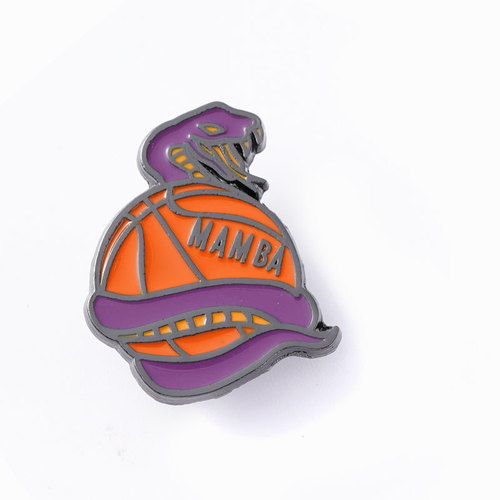 Athlete Badge Kobe Mamba Mentality Netball Snake Surrounding Basketball Celebrity Alloy Epoxy Brooch Badge