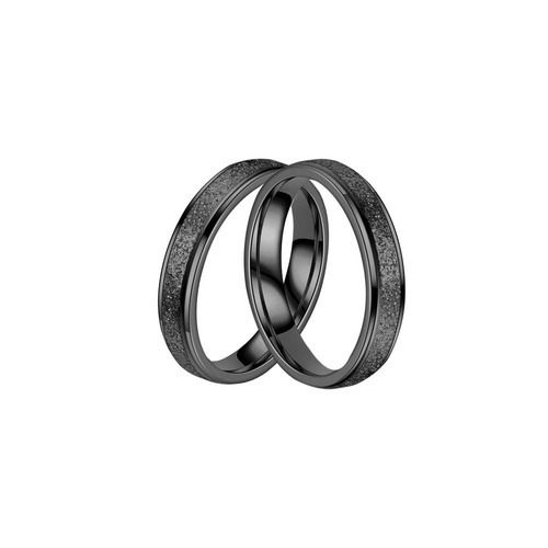 Stainless steel pearl sand ring, titanium steel sandblasted ring, non-fading women's niche couple's finger accessory