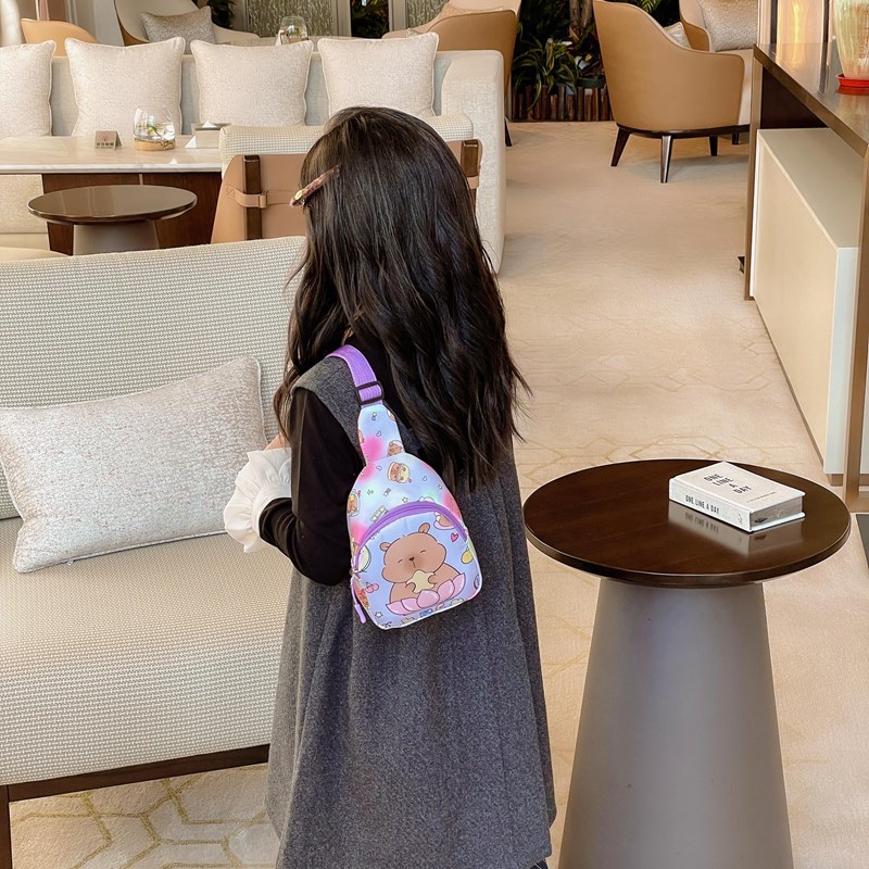 Caricatura lindo bolso de pecho para niños y niñas Capibara Dolphin Impresión mochila infantil 2025 nuevo bolso para niños