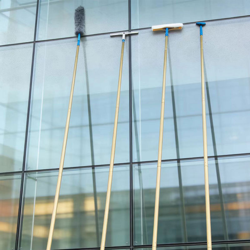 Glass Cleaning Tool with Extended Telescopic Titanium Alloy Rod for Cleaning Windows, High-Rise Buildings, and Sunrooms; Professional Cleaning Brush