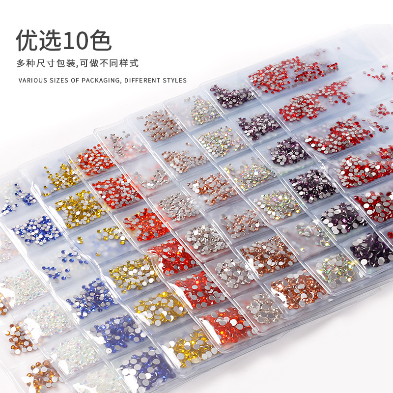 Accesorios de joyería de uñas transfronterizas cristal taladro de uñas taladro de fondo plano DIY taladro de uñas taladro de joyería al por mayor