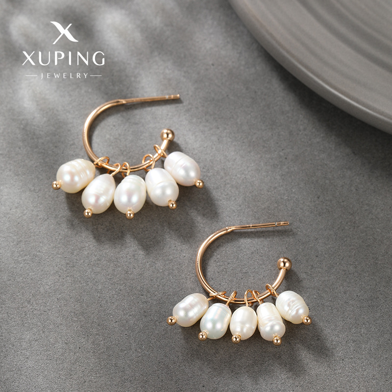 Luz de lujo de alto grado retro temperamento pendientes de la borla pendientes de abalorios de la perla artificial barroca de la joyería de Xuling