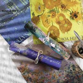 七色堇海报纸设计FEEL THE ART油画系列花艺包花纸礼物鲜花包装纸