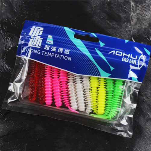 Aohu soft bait light dancing insect Luya bait bass black fish mandarin fish Luya soft bait needle tail black pit noodle worm fake bait