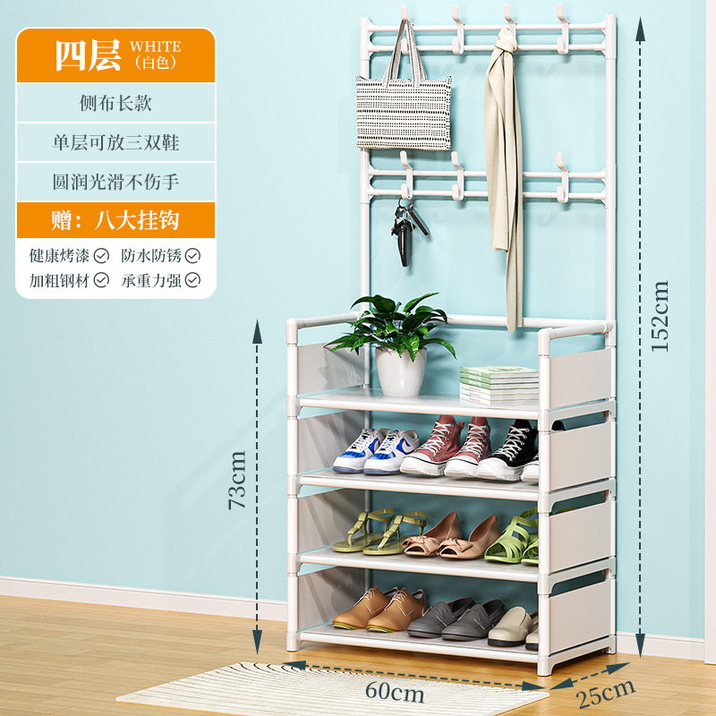 Multi-funcional zapatos y sombreros Integrado Rack simple puerta hogar zapatos rack de almacenamiento multi-capa a prueba de polvo dormitorio zapato gabinete perchero
