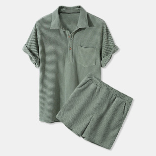 Cross-Border 2025 Summer Foreign Trade Southeast Asia Men's Casual Loose Plaid Short-Sleeved Shirts Trendy Style