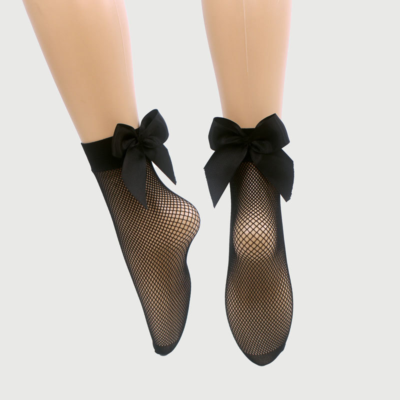 Red roja de malla de pesca arco hueco negro transpirable dedo del pie cifrado malla pequeña malla mediana malla grande calcetines de malla para las mujeres