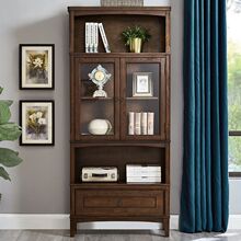 美式实木书架儿童书柜书橱客厅储物展示柜落地简约现代置物架柜子
