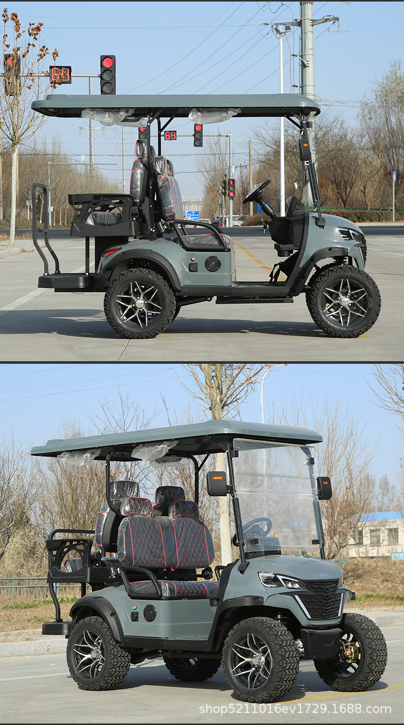 Electric four-wheel sightseeing vehicle for campus property, scenic area sightseeing patrol vehicle, real estate reception vehicle, golf shuttle vehicle