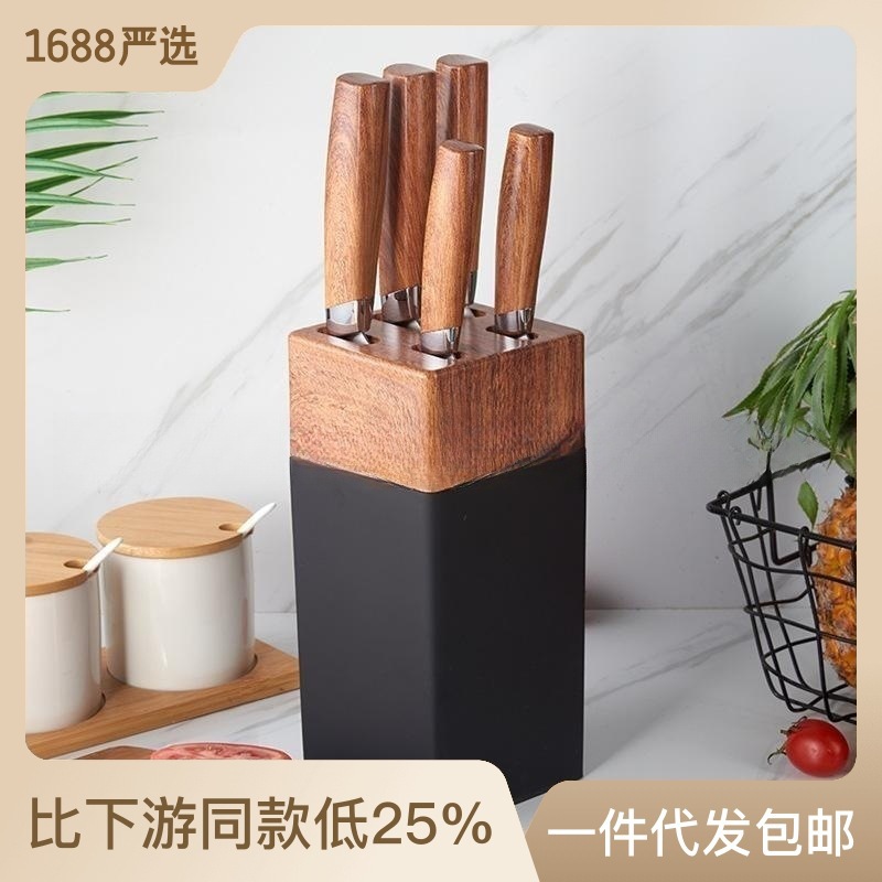 Comercio exterior de acero inoxidable mango de madera de seis piezas traje de cocina traje de cuchillos de cocina cuchillo de fruta cuchillo de combinación conjunto de cuchillos