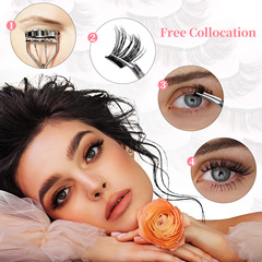 歐美跨境新品10對裝分段DIY眼睫毛假睫毛濃密仿真卷翹睫毛批發