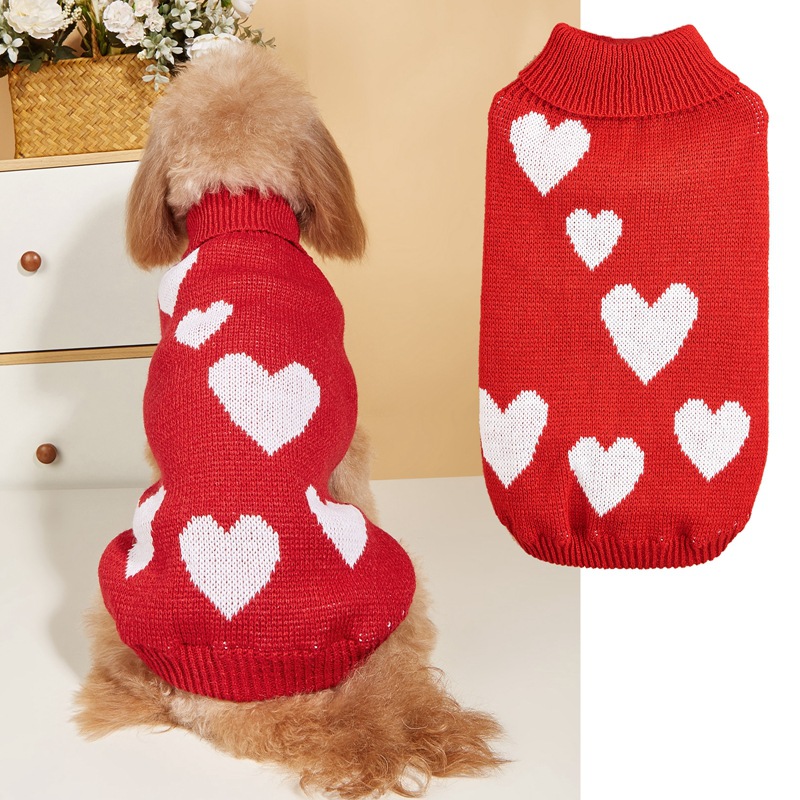 أميرة جذاب أكريليك عيد الحب شكل القلب ملابس الحيوانات الأليفة display picture 2