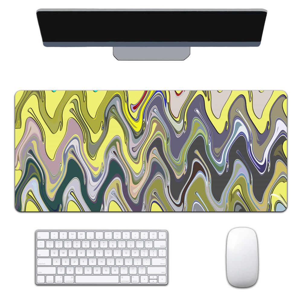 Mapa de calor transfronterizo extra-grande juego engrosado Oficina abstracto viento fluido colorido expansión corrugado mouse pad patrón personalizable