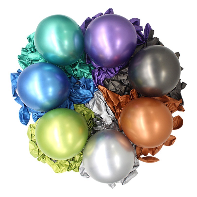 Juego de decoración de globos metálicos cromados de 12 pulgadas, impresión personalizada, boda, cumpleaños, personalización al por mayor
