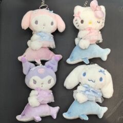 新品海豚挂件凯蒂猫玩偶毛绒玩具批发礼品kt猫库洛米钥匙扣挂件