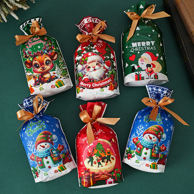 クリスマスキャンディー袋小プレゼント包装袋クリスマスプレゼントリンゴ袋漫画ロープポケットクロスボーダー|undefined
