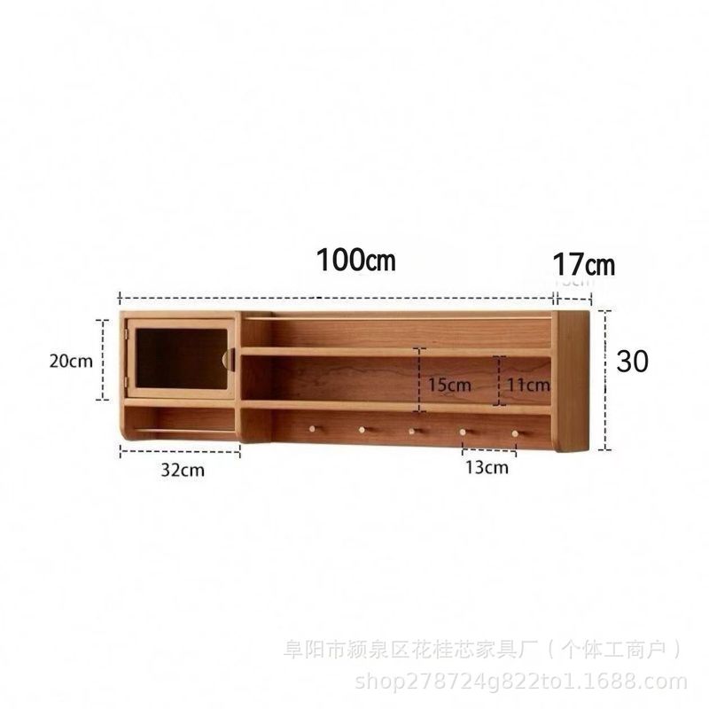 简约餐边柜墙上实木吊柜置物架壁挂咖啡杯子收纳柜厨房挂墙调料柜|undefined