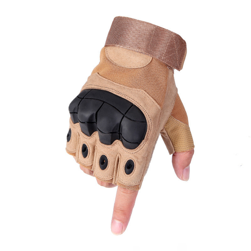 Tactical gloves men's half finger outdoor training fighting hard shell protective riding sports non-slip wear-resistant full finger gloves_maomaolike.com