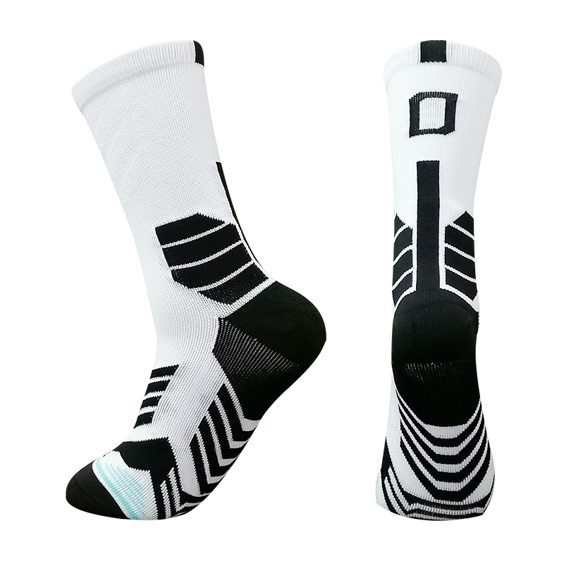 Digital Basketball Socks, Football Socks, Men's Medium Socks, Thickened Sweat-Absorbent, Non-Slip, Shock-Absorbing Running Training Socks, Pressure Basketball Socks