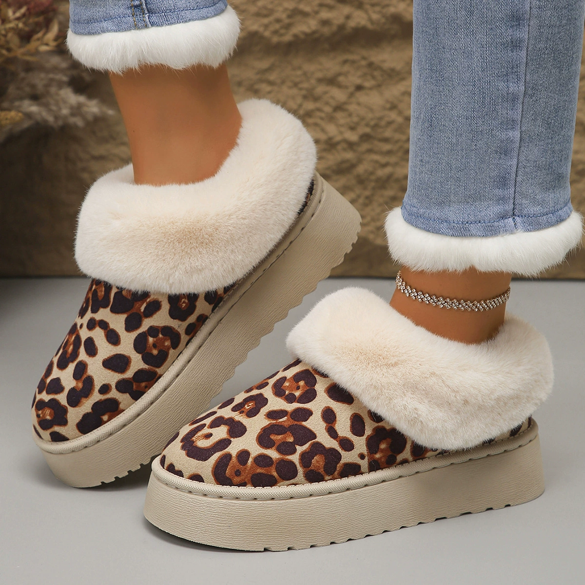 Winter warm non-slip boots platform, Amazon, for import