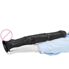 硅胶黑马阳具男女用超长后庭肛塞肛门塞自慰仿真阳具硅胶柔软扩肛