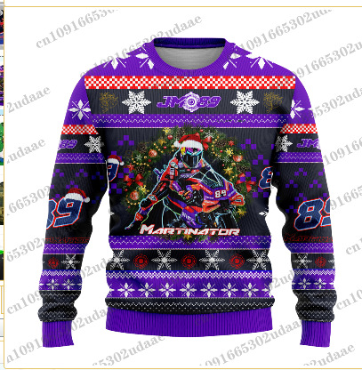 2024 venta caliente 3D impresión digital spot hombres casual todo-fósforo hombro de manga larga suéter suelto cuello redondo