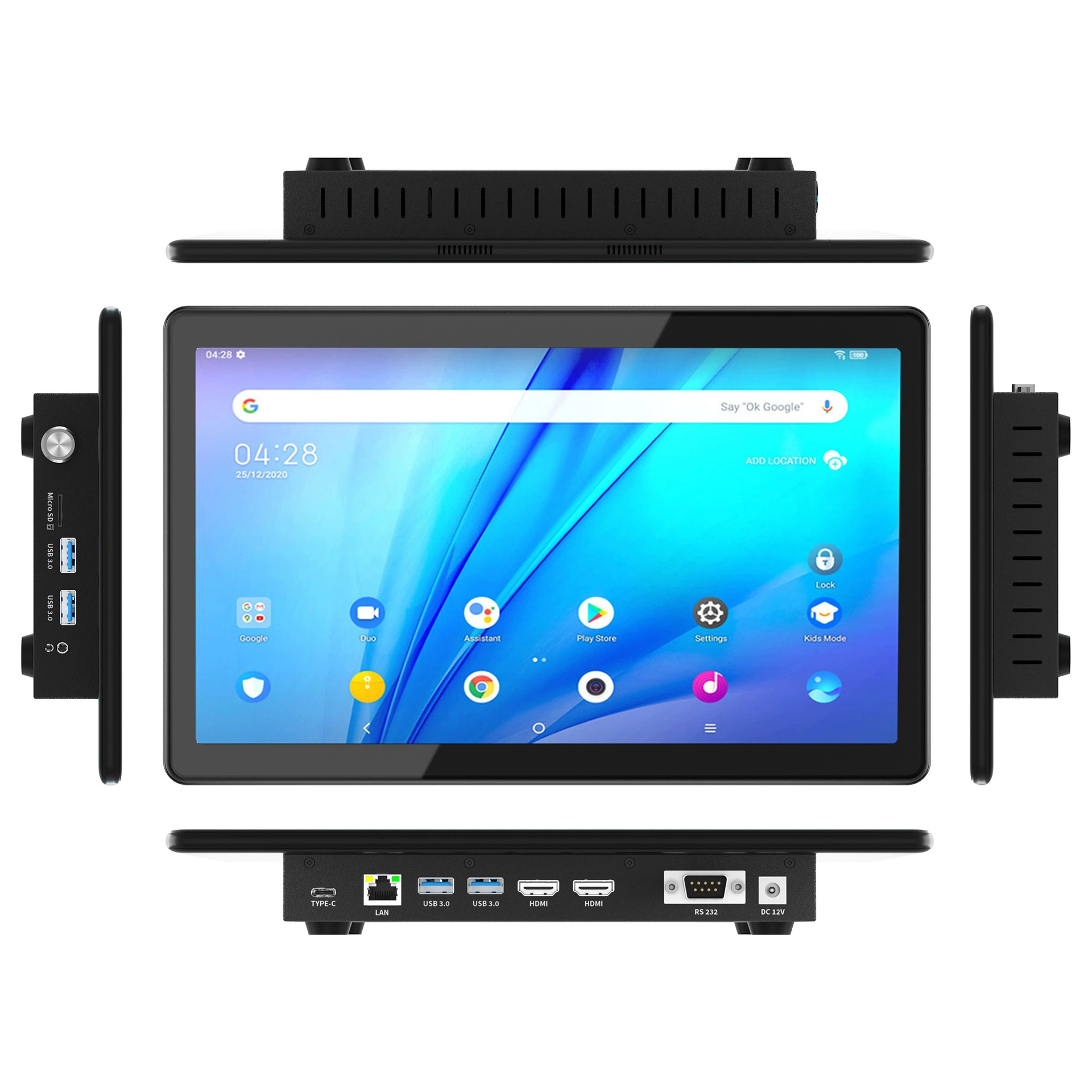Touch smart industrial tablet laptop, LCD display, 12inch
