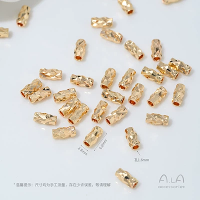 14K Gold-Filled Color-Preserving Floral Straight Tube Threaded Tube Beads Lantern Spacer Bead Accessories Handmade Beaded Hand Necklace DIY Materials (Zərgərlik ara hissələri) - z57-3-14k-small-pineapple-flash-spacer-beads-10-pieces