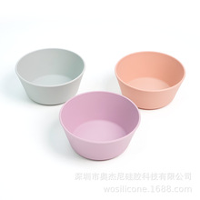现货批发硅胶婴儿辅食碗自主进食学吃饭儿童餐碗防摔防滑硅胶圆碗