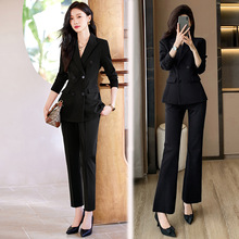 高端双排扣后开叉西装职业套装女气质白领正装酒店前台经理工作服