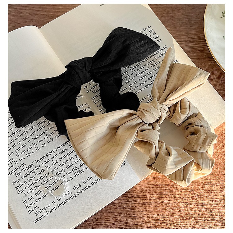 Lazo retro, lazo para el cabello de intestino grueso, cuerda para el cabello de alta elasticidad para mujer, cuerda para la cabeza simple y versátil, tocado de goma de temperamento