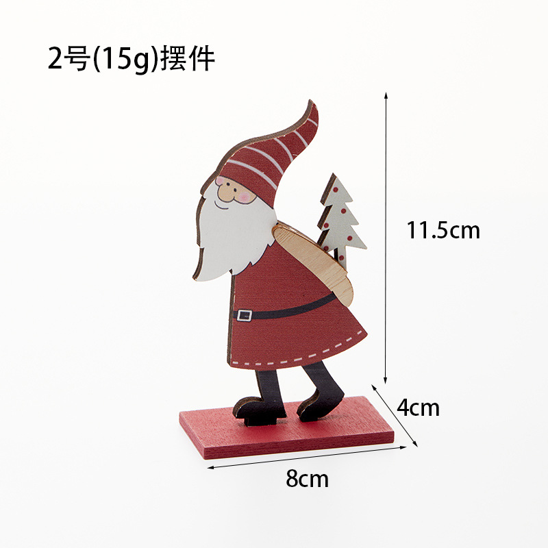 Nuevos productos transfronterizos de venta en caliente decoración de madera de Santa Claus decoración de escritorio de Navidad diseño dividido empaque bueno envío