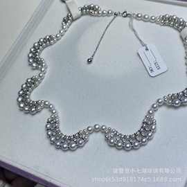 大工程花型波浪项链3-5mm天然高品质淡水珍珠纯手工制作诸暨珍珠