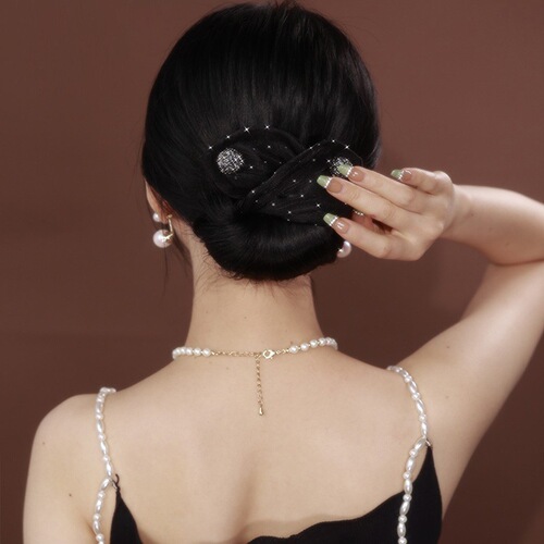 Lazy hair twister, mesh bow, ball headband, magic twist clip, rotating hairband, hairpin on the back of the head for women