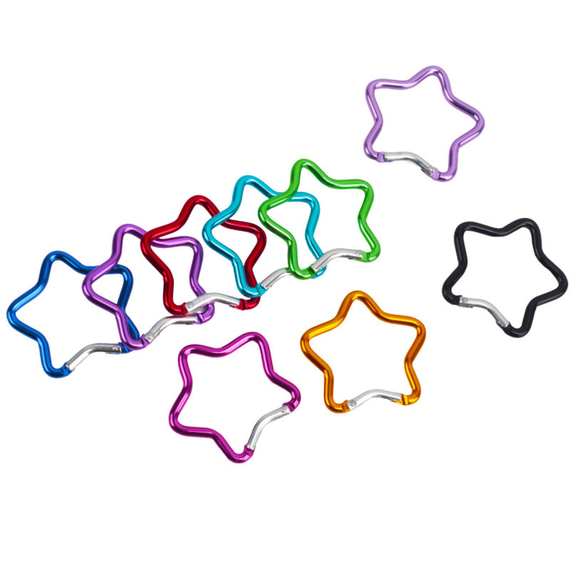 Five-Pointed Star Carabiner Aluminum Alloy Five-Star Color Star Buckle High-Quality Hanging Buckle Quick Buckle Jewelry Accessories