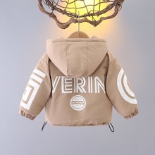 男童冬季棉服外套2024新款中小儿童装加绒加厚兔毛棉衣连帽派克服