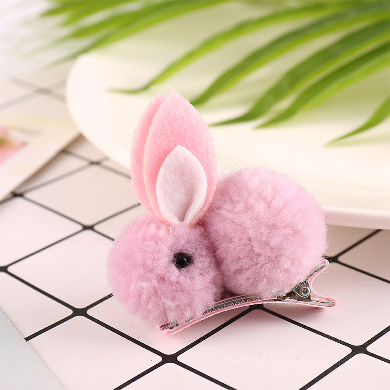 핑크 토끼 머리핀