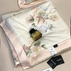 高端美式60支天絲夏被空調被四件套可機洗冰絲涼感印花夏涼被薄被