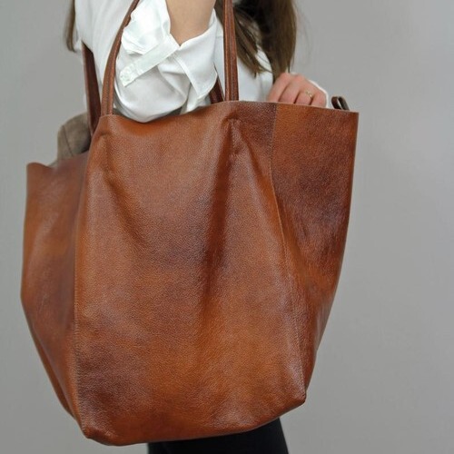 European and American Retro Style New Large Bag for Women Soft Leather Large Capacity Shoulder Handheld Tote Bag for Cross-Border Style Women's Bag
