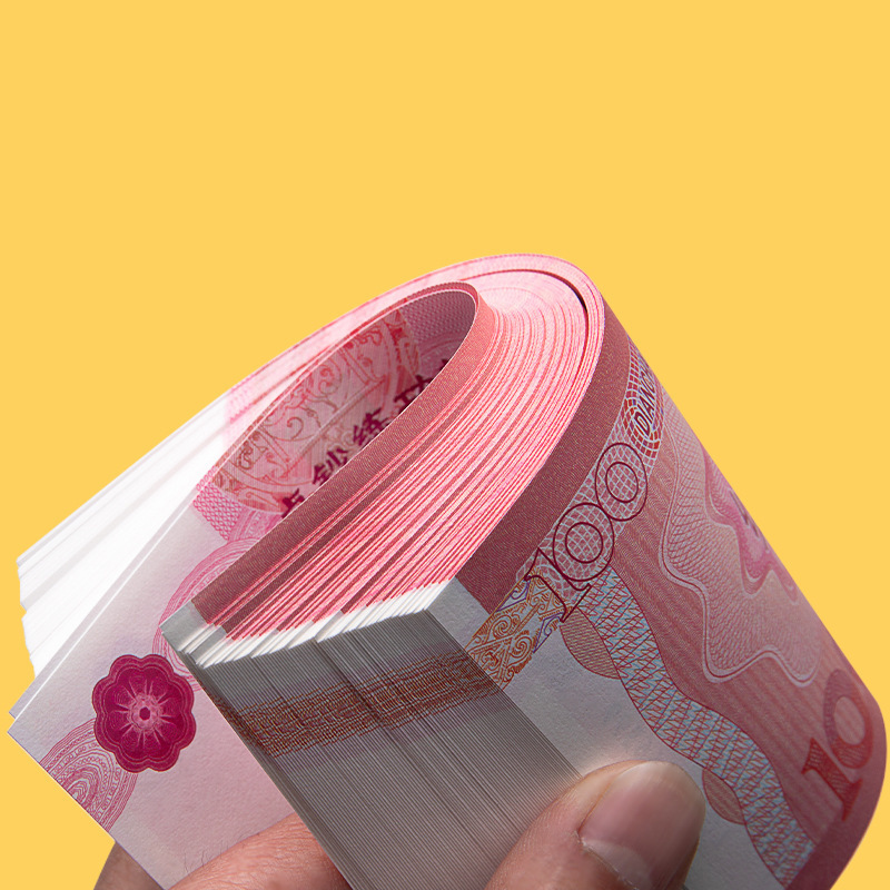 100 Yuan Rmb Practice Money Notes for Counting, Bank Props, Vintage-Style Bouquet, Special Edition in a Hundred-Yuan Bag