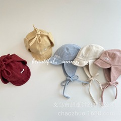 冬季杂志风男童女童户外保暖时髦鸭舌帽儿童护耳毛呢雷锋帽