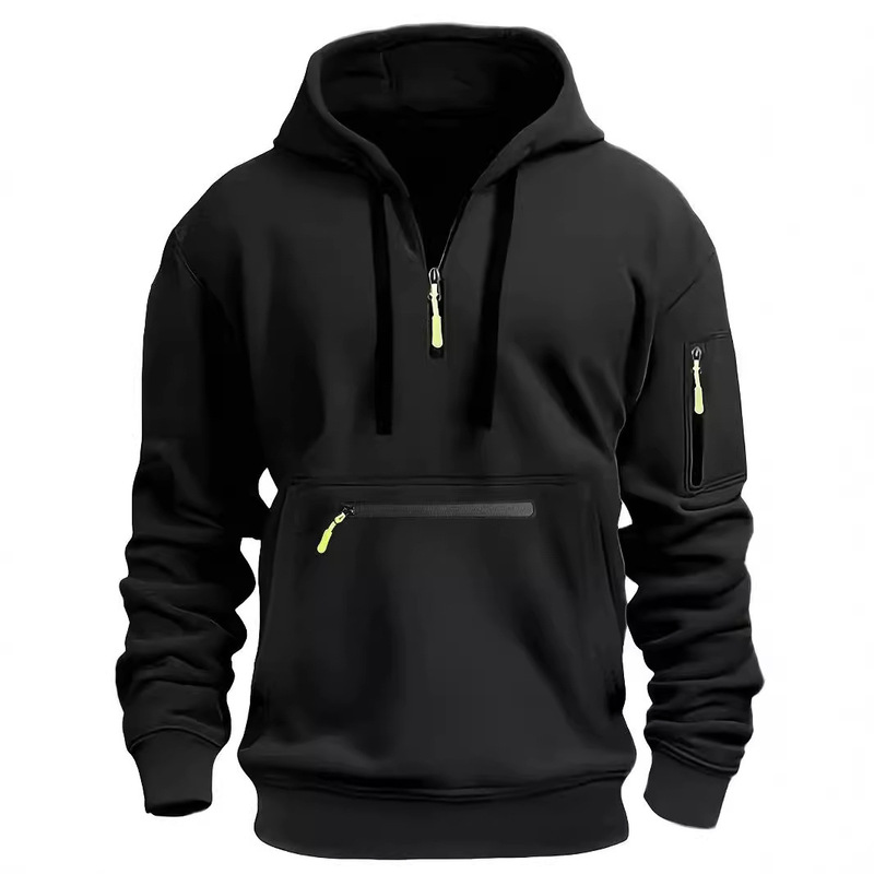 Autumn and Winter Cross-Border Men's Sweatshirt Hoodie with Waterproof Zipper Pockets, Multi-Pocket Pullover, Men's Sports Casual Sweatshirt Autumn and Winter Cross-Border Men's Sweatshirt Hoodie with Waterproof Zipper Pockets, Multi-Pocket Pullover, Men's Sports Casual Sweatshirt