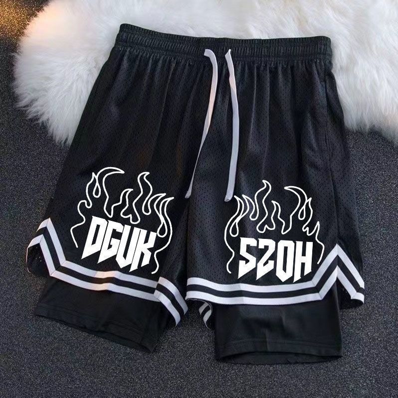 American New Fashion Brand High Street Basketball Letter Print Boys Casual Ins Summer Shorts Loose Sports Pants