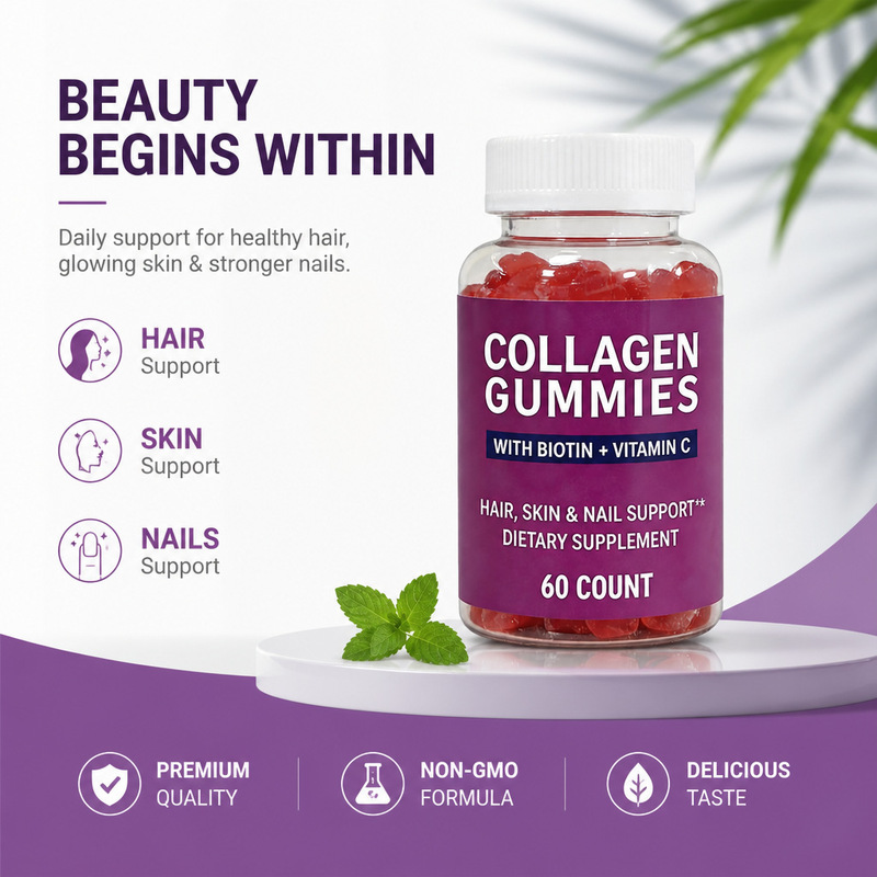 Cross-Border Tk Popular Collagen Gummies, Cellulose, Biotin, Shilajit, Probiotic Supplements, Foreign Trade Wholesale